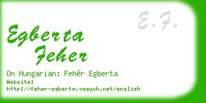 egberta feher business card