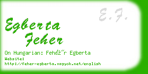 egberta feher business card